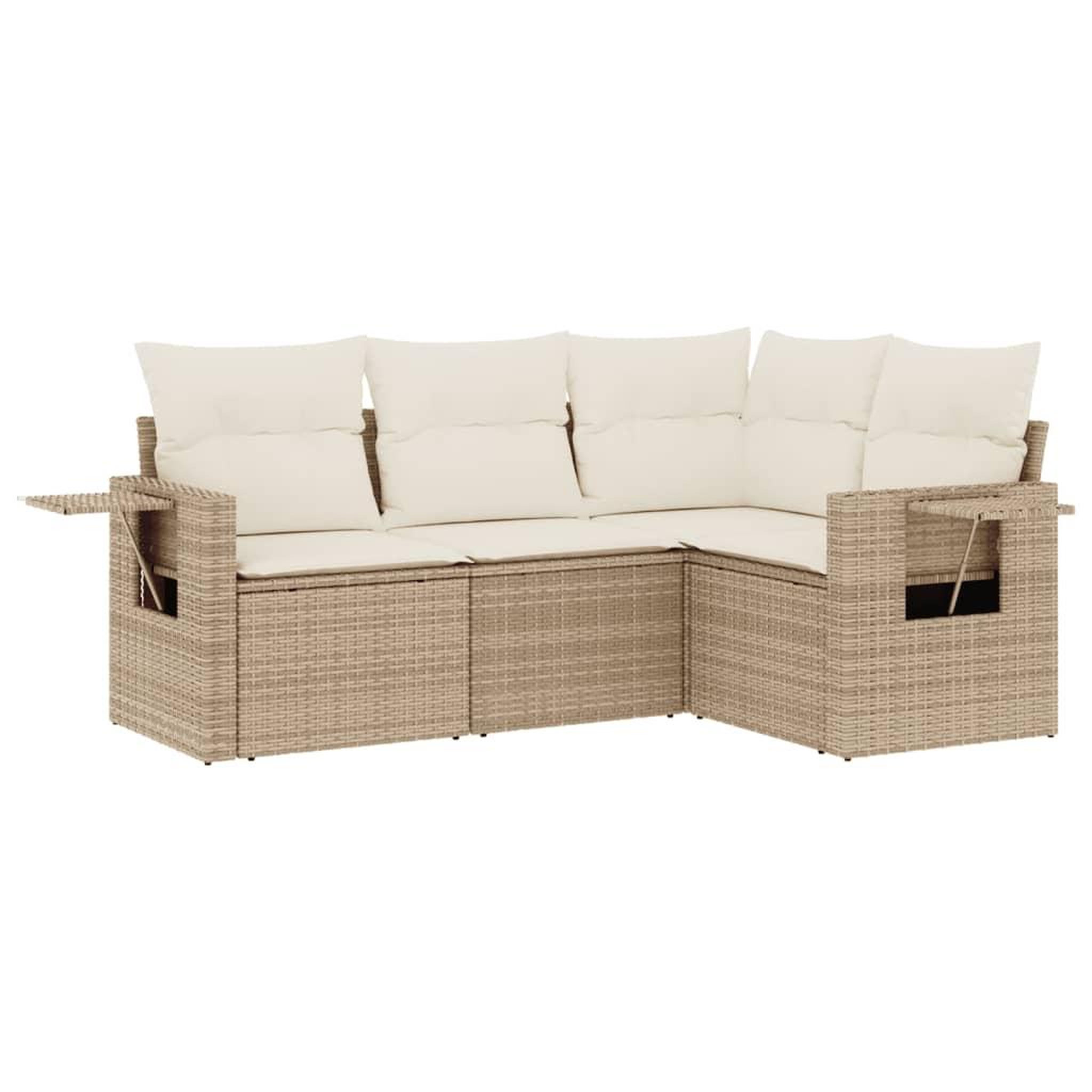 Voir la diapositive 2 : VIDAXL Salon de jardin avec coussins 4 pcs beige resine tressee