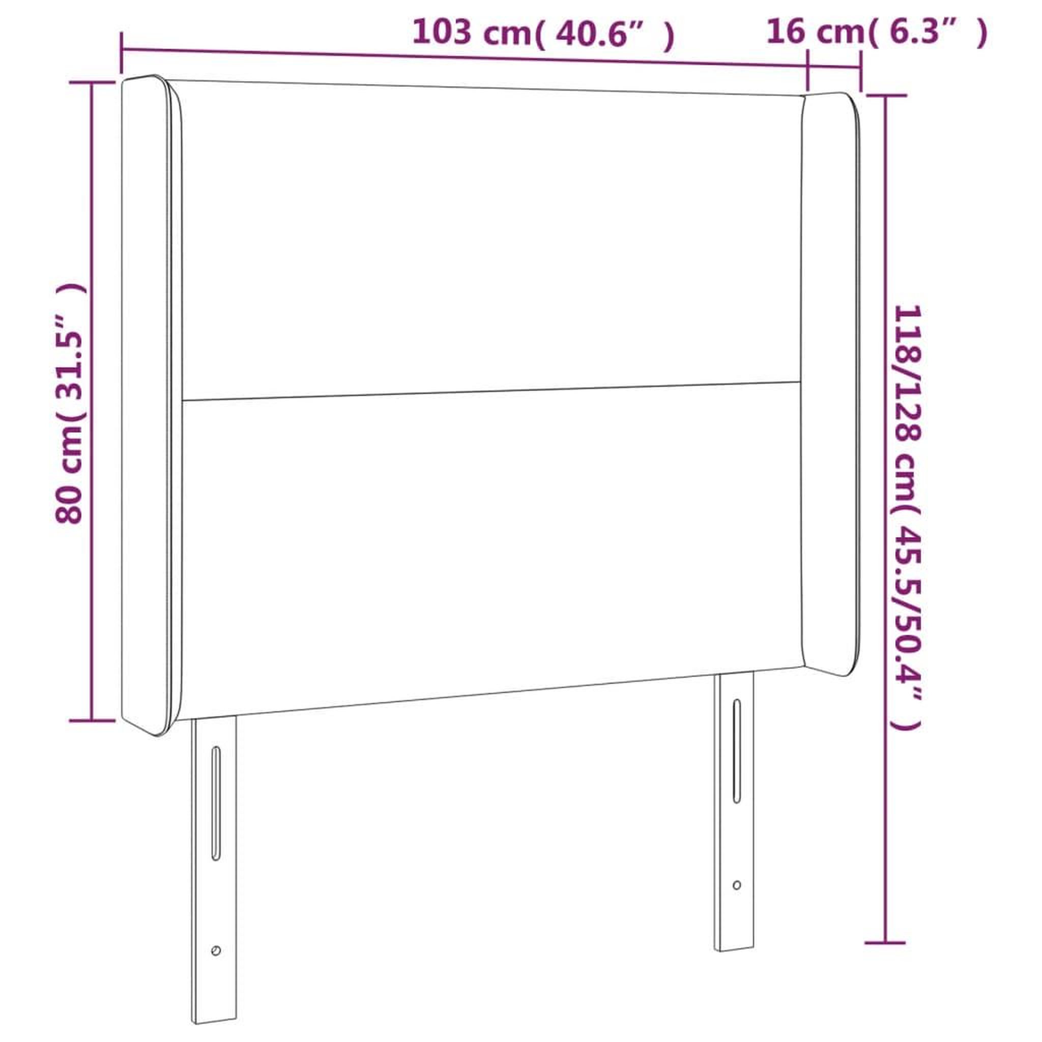 Voir la diapositive 6 : VIDAXL Tete de lit a LED Cappuccino 103x16x118/128 cm Similicuir
