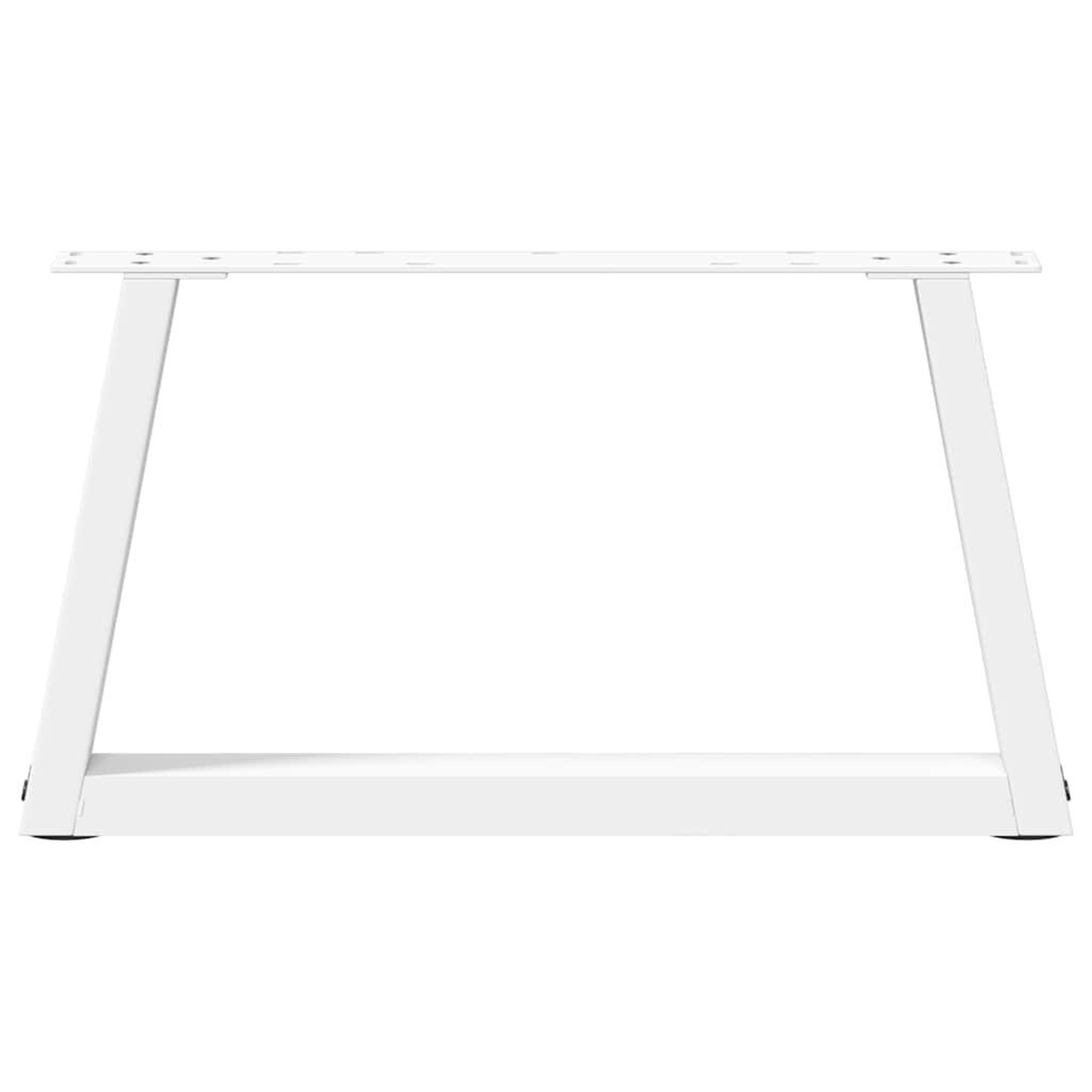 Voir la diapositive 5 : VIDAXL Pieds de table a manger forme V 2pcs blanc 60x(30-31,3)cm acier