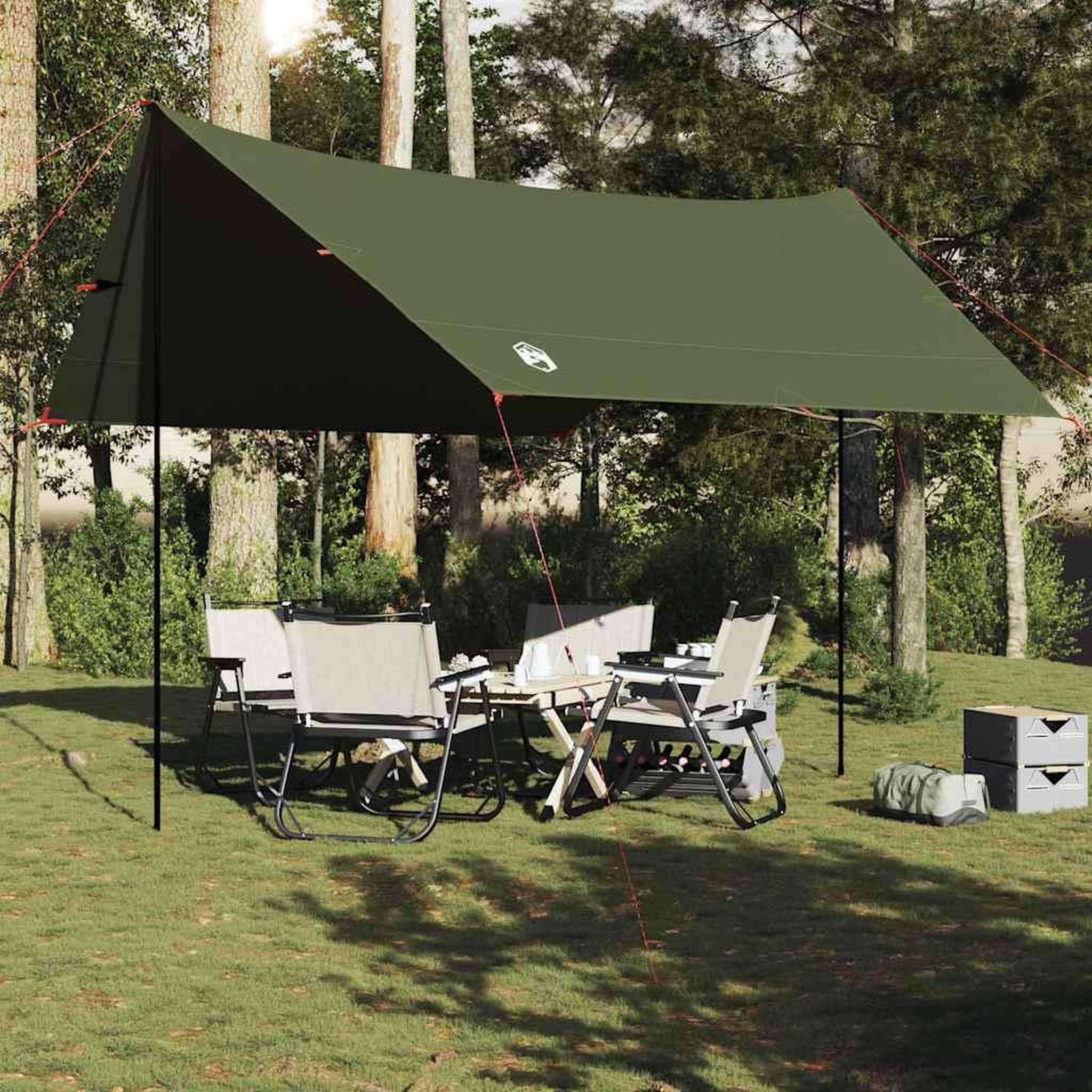 Voir la diapositive 3 : VIDAXL Bache de camping vert olive 462x306x211 cm impermeable