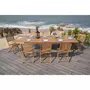 MARKET24 Ensemble repas de jardin 8 a 12 personnes - Table extensible 200/250/300 x 100cm + 8 chaises - Bois Eucalyptus FSC