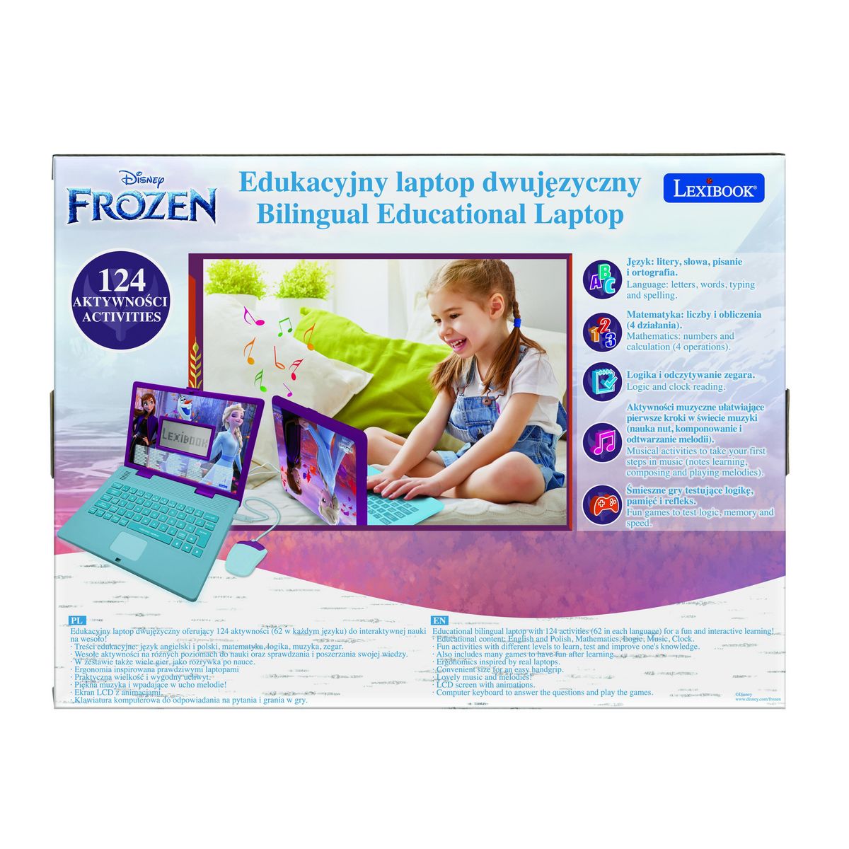 Lexibook Ordinateur portable éducatif bilingue La reine des neige (EN/PL)