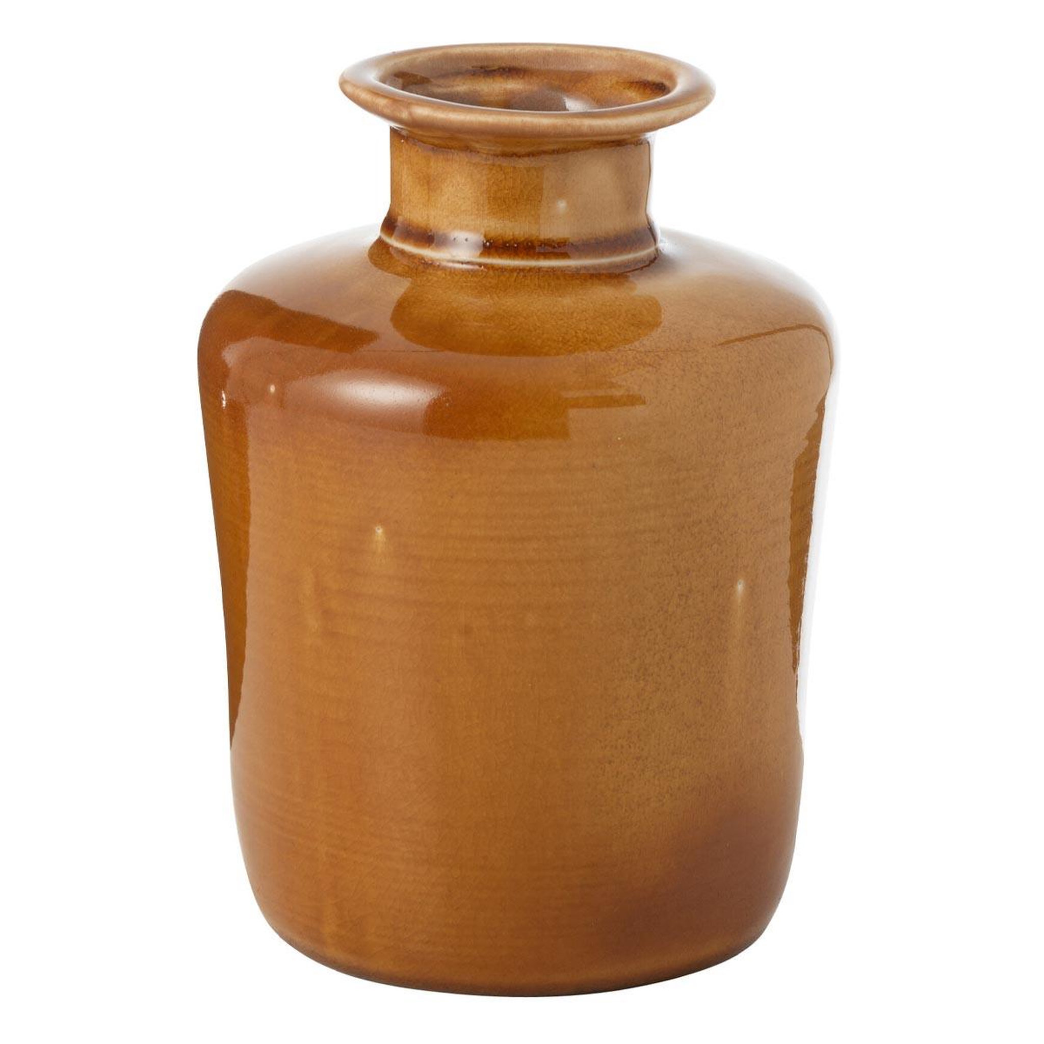 J-LINE Vase déco en porcelaine  nova  20cm moutarde