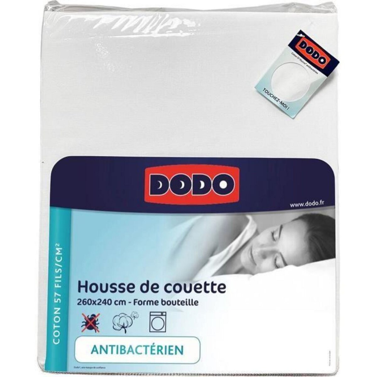 HOUSSE DE COUETTE DODO - BLANC - 240X260 cm pas cher 