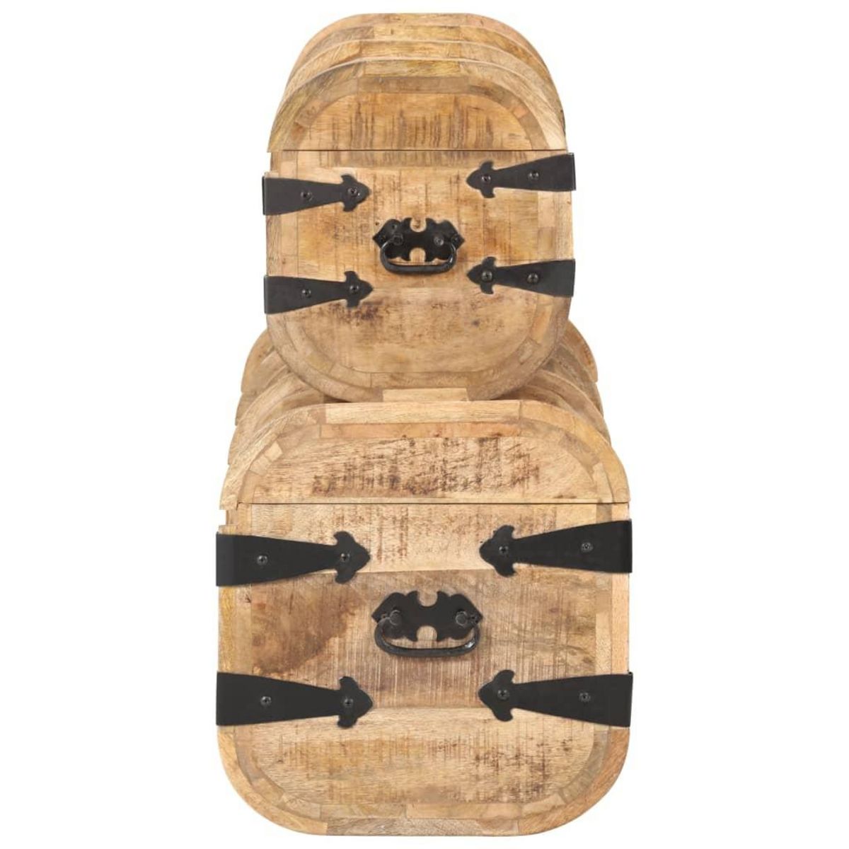 VIDAXL Coffres de rangement 2 pcs Bois de manguier massif