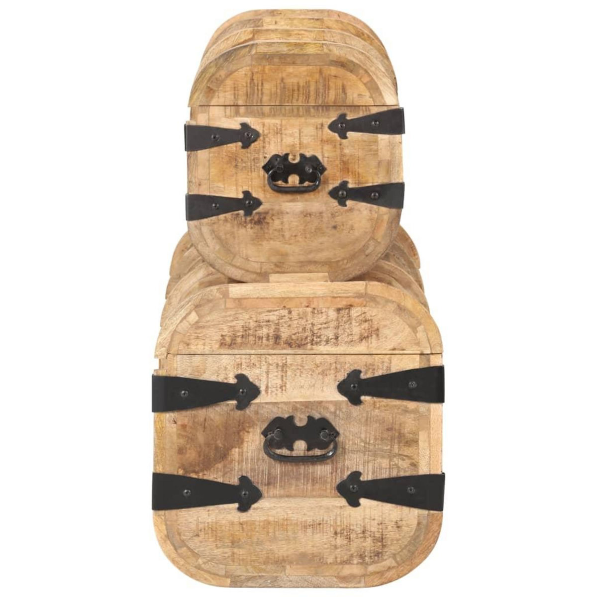 VIDAXL Coffres de rangement 2 pcs Bois de manguier massif