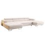 Voir la diapositive 5 : BEST MOBILIER Ayden - canapé panoramique en u 7 places convertible avec coffre et têtières réglables en tissu