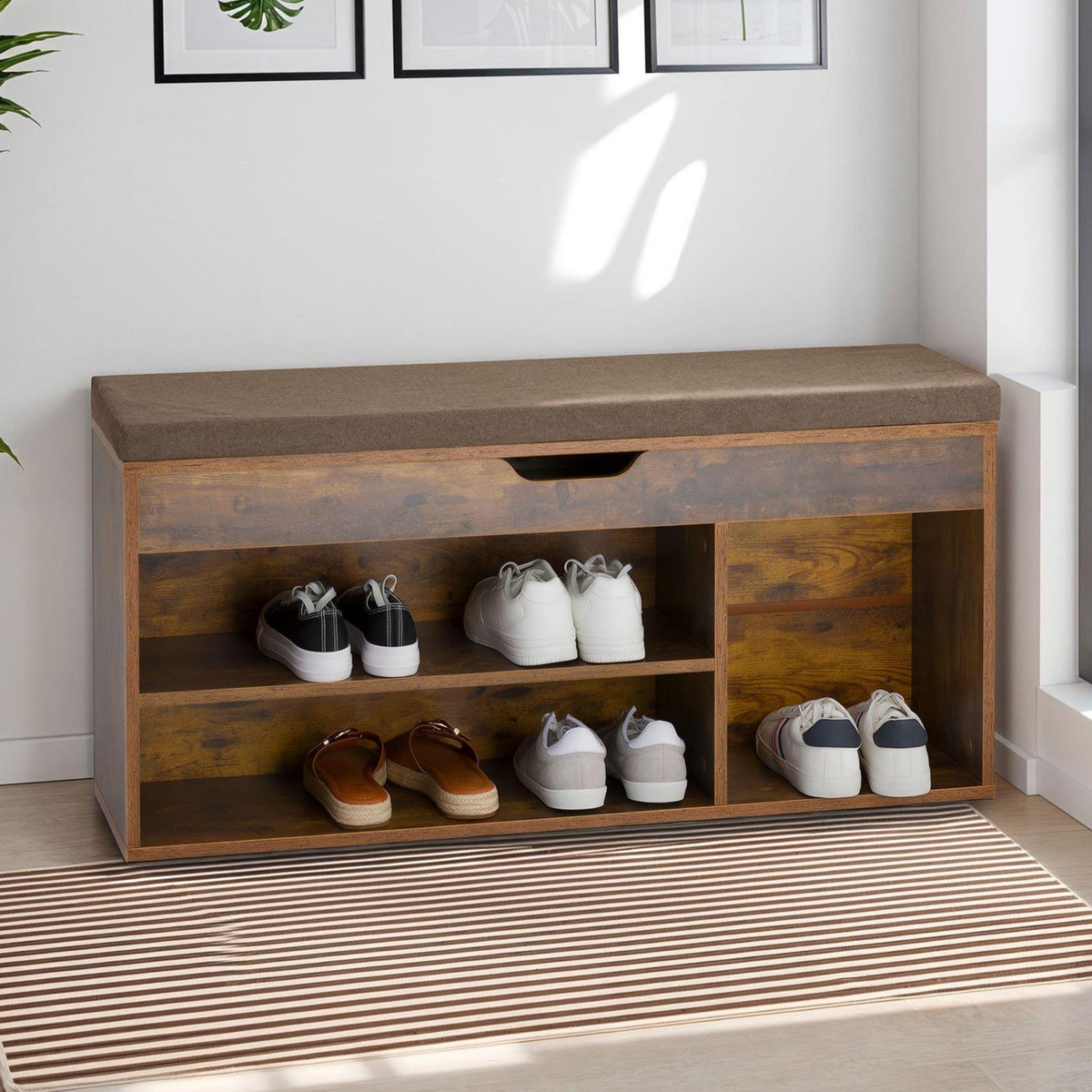 IDIMEX Banc de rangement à chaussures BAIA avec coffre, en bois