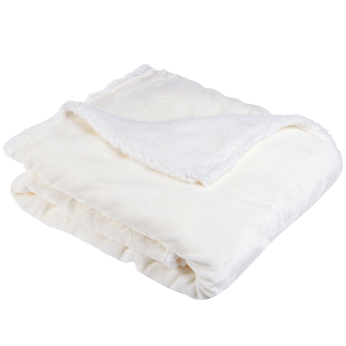 ACTUEL Plaid, couvre-lit, jeté de canapé bi-matière 