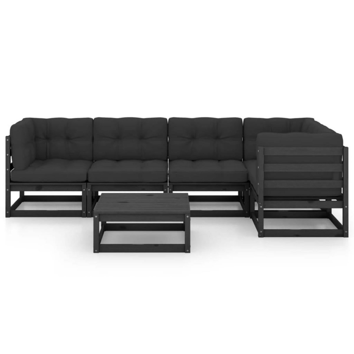 VIDAXL Salon de jardin 6 pcs avec coussins Bois de pin massif