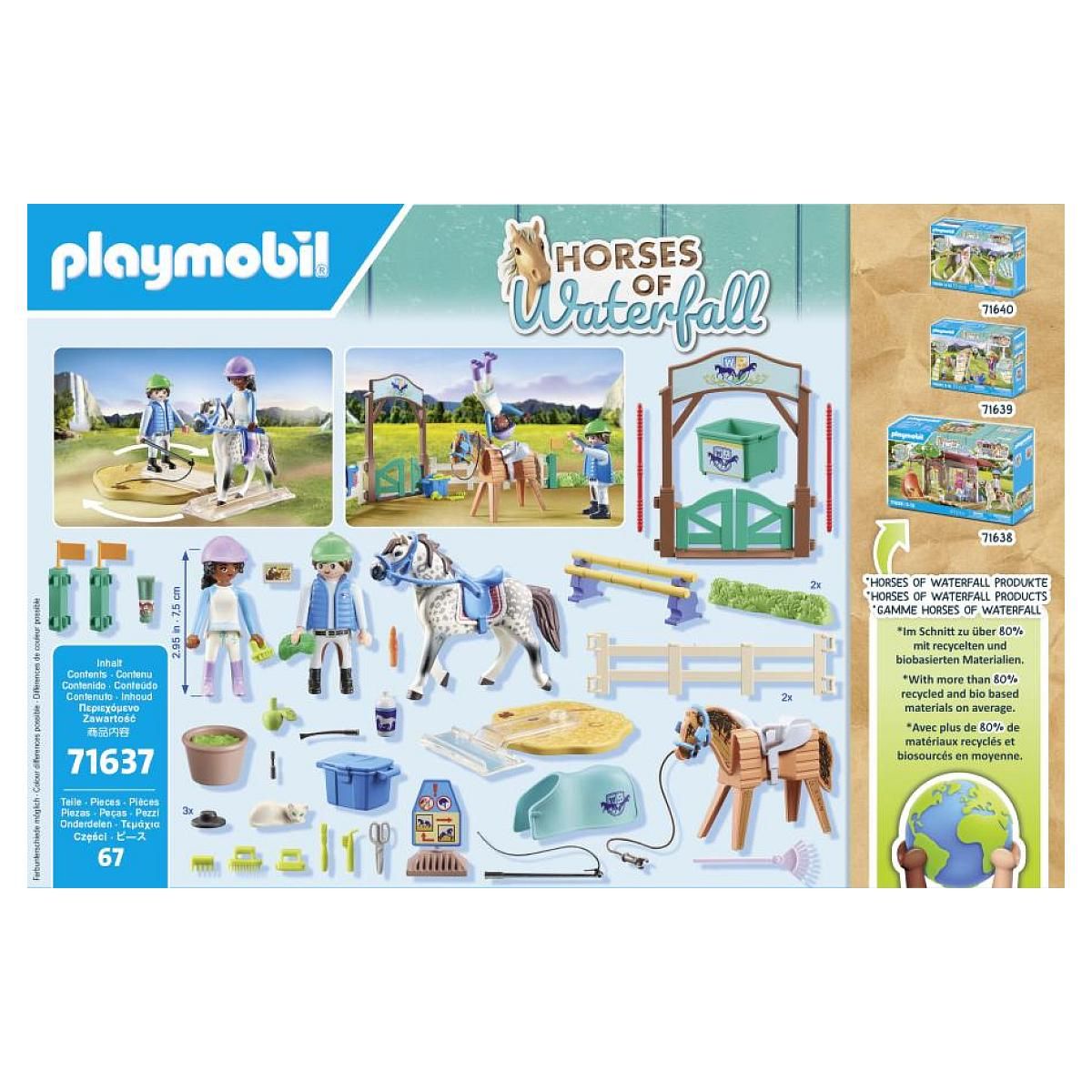 PLAYMOBIL Arène d'Équitation 71637 - Ensemble Équestre Complet avec Chevaux et Personnages