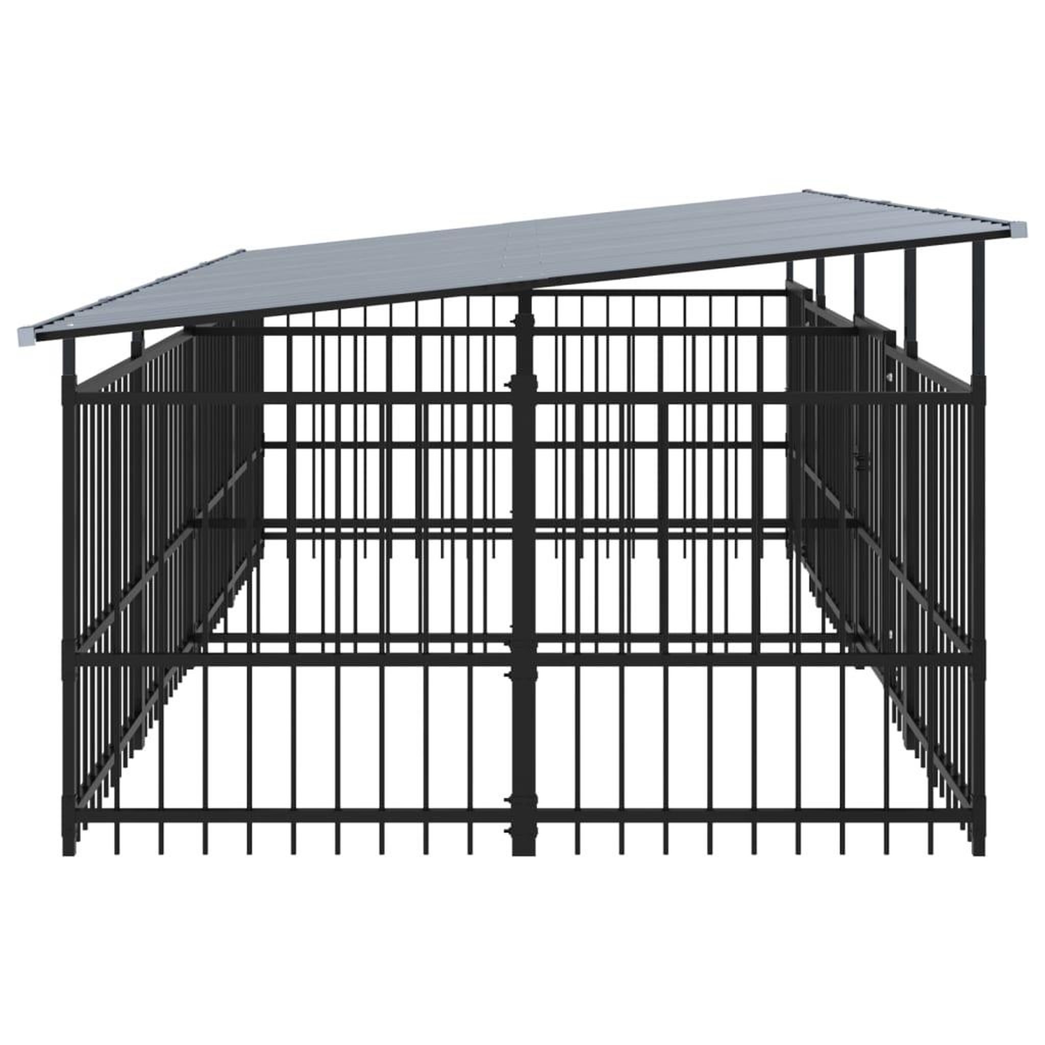 Voir la diapositive 4 : VIDAXL Chenil d'exterieur avec toit pour chiens Acier 7,51 m²