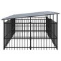 Voir la diapositive 4 : VIDAXL Chenil d'exterieur avec toit pour chiens Acier 7,51 m²
