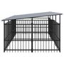 Voir la diapositive 4 : VIDAXL Chenil d'exterieur avec toit pour chiens Acier 7,51 m²
