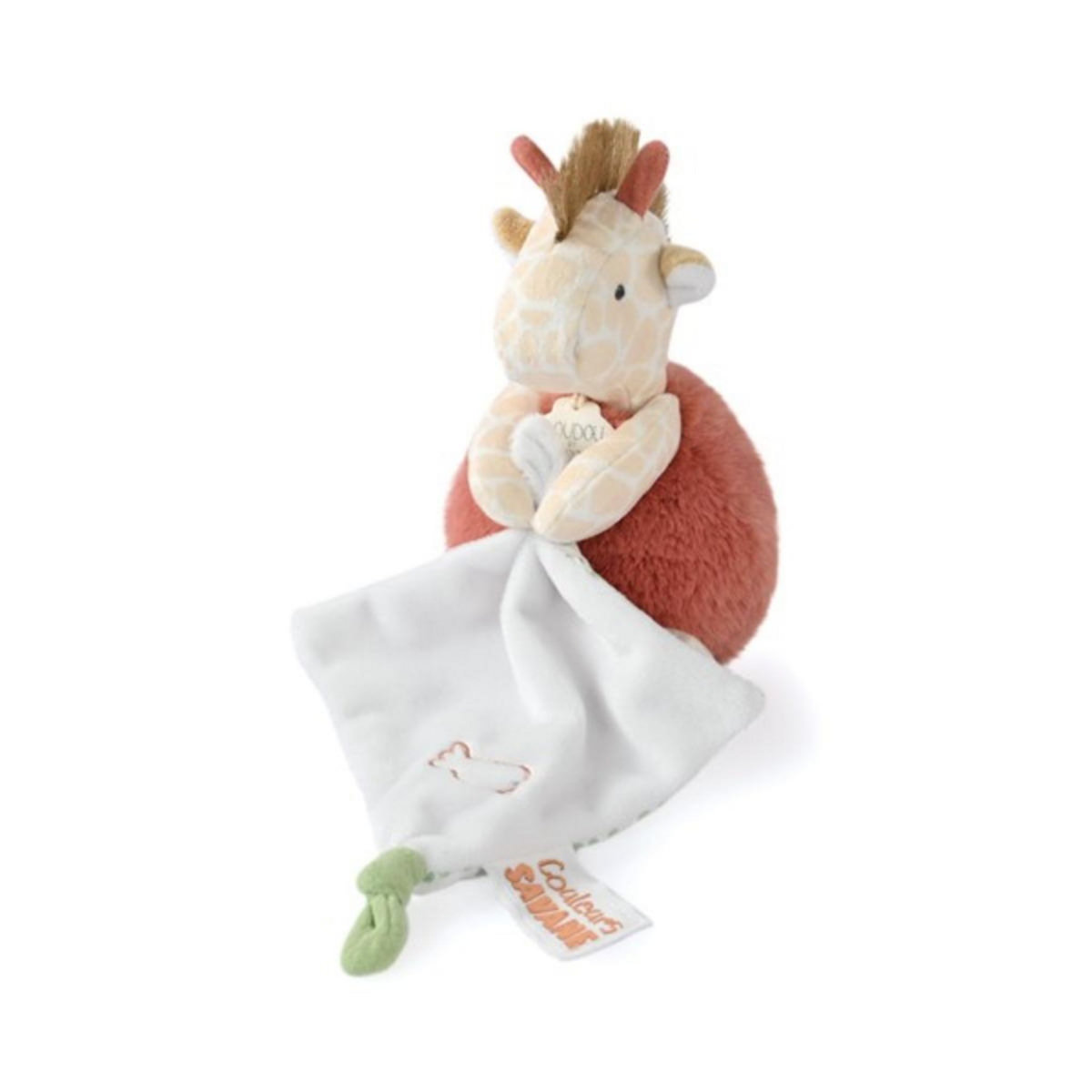 DOUDOU ET COMPAGNIE Peluche girafe avec doudou mouchoir - 15 cm