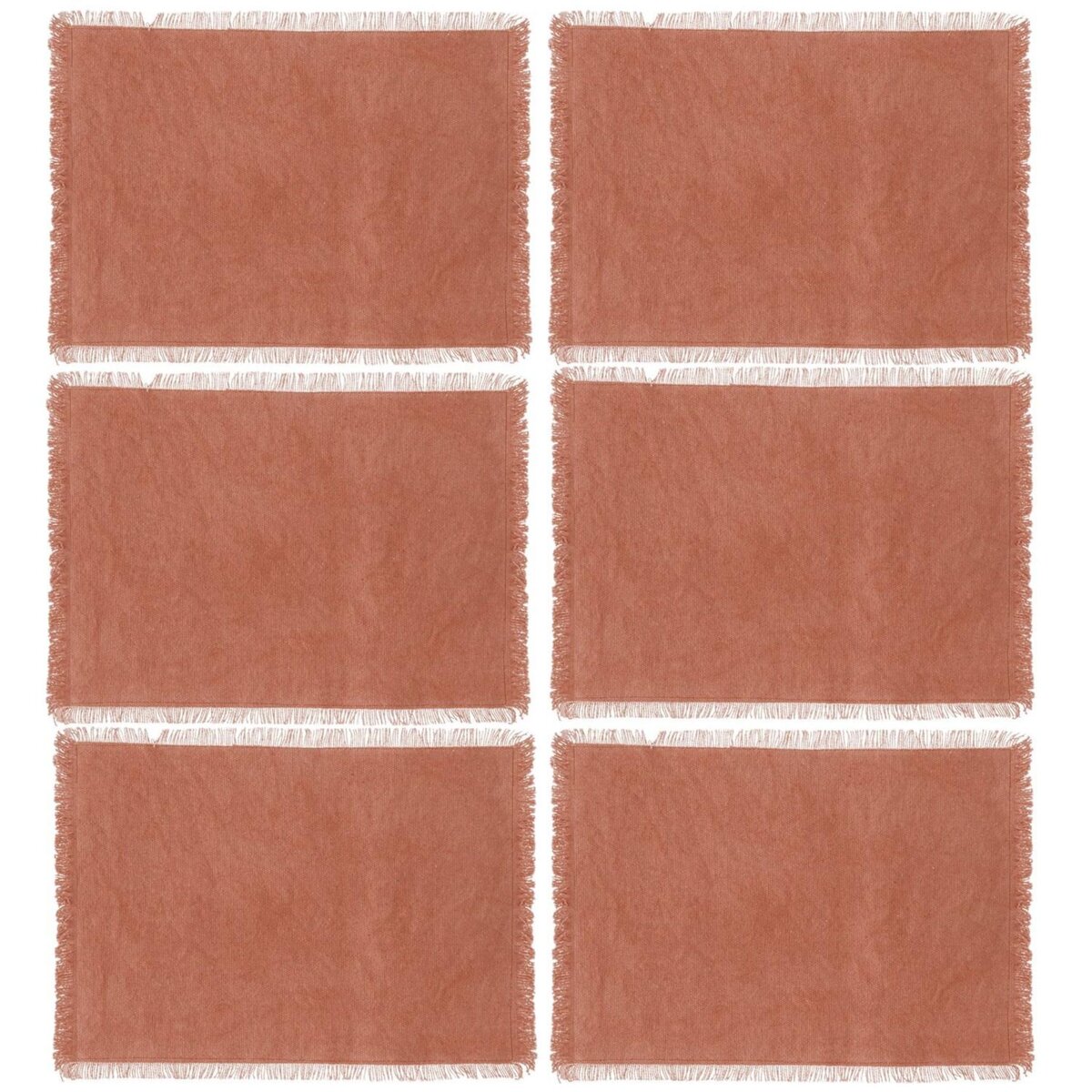 TOILINUX Lot de 6 Sets de table Maha en coton