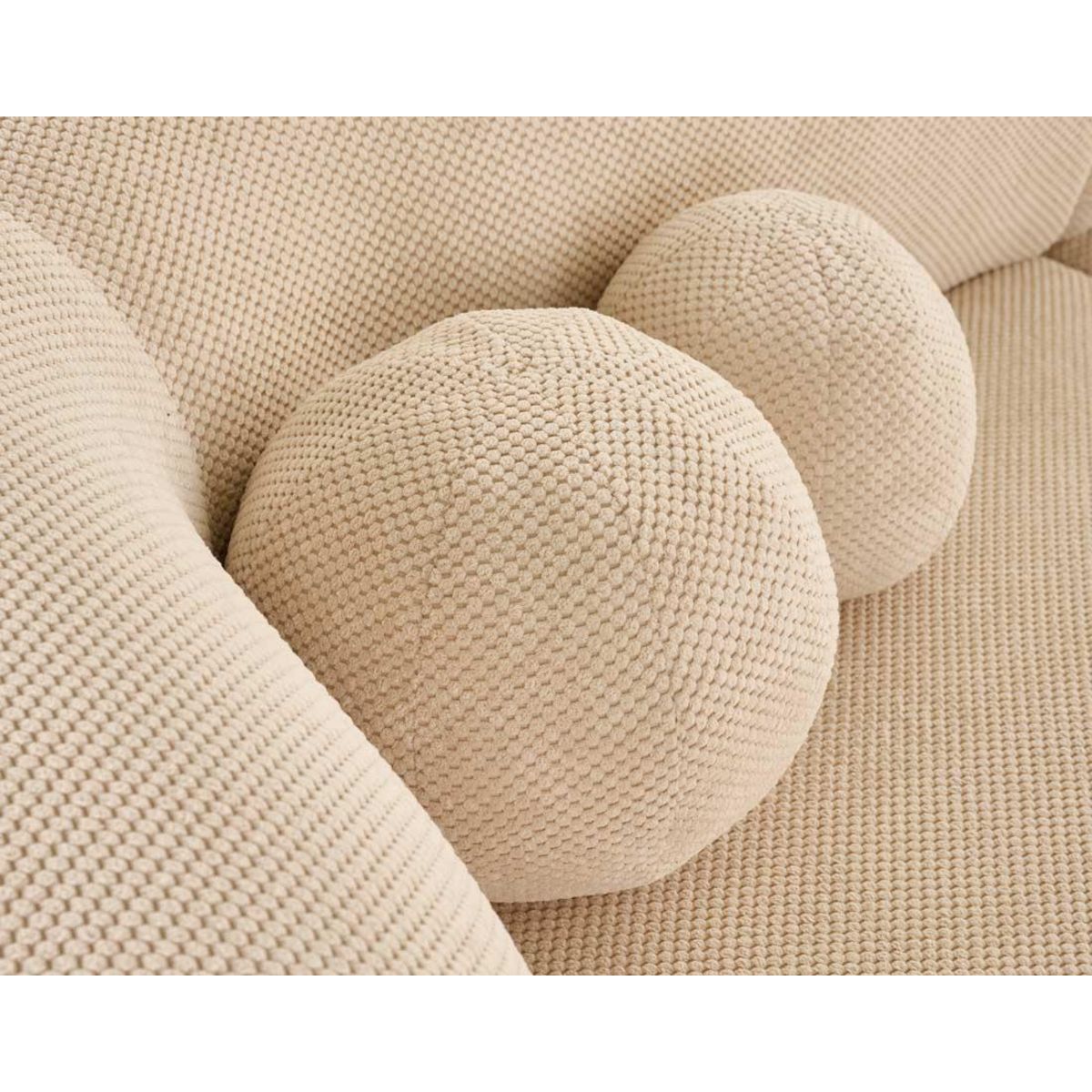 LISA DESIGN Charles - canapé droit 4 places avec double méridienne - assise profonde - en velours texturé