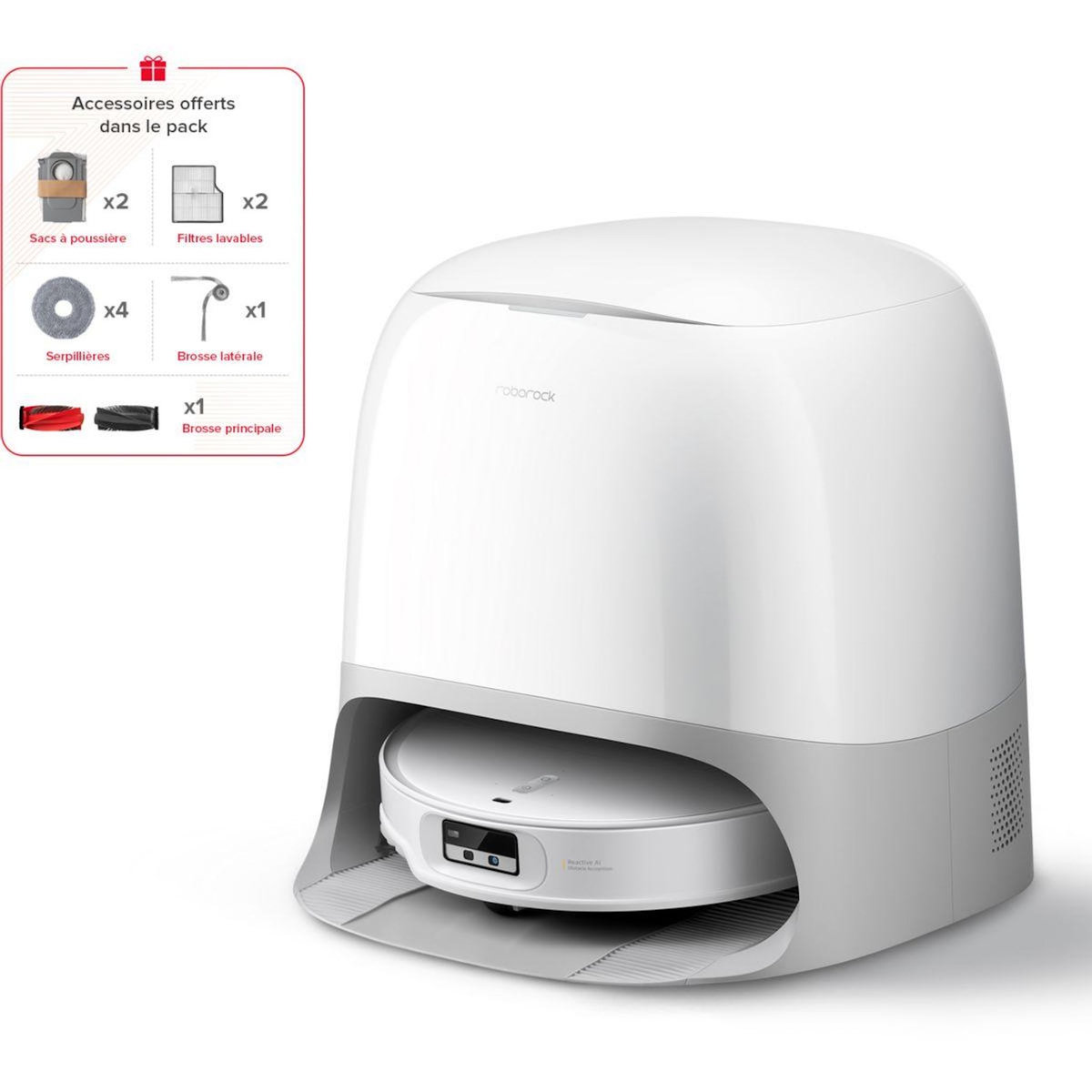 ROBOROCK Robot Aspirateur Laveur Qrevo Curv 2 ProX Blanc