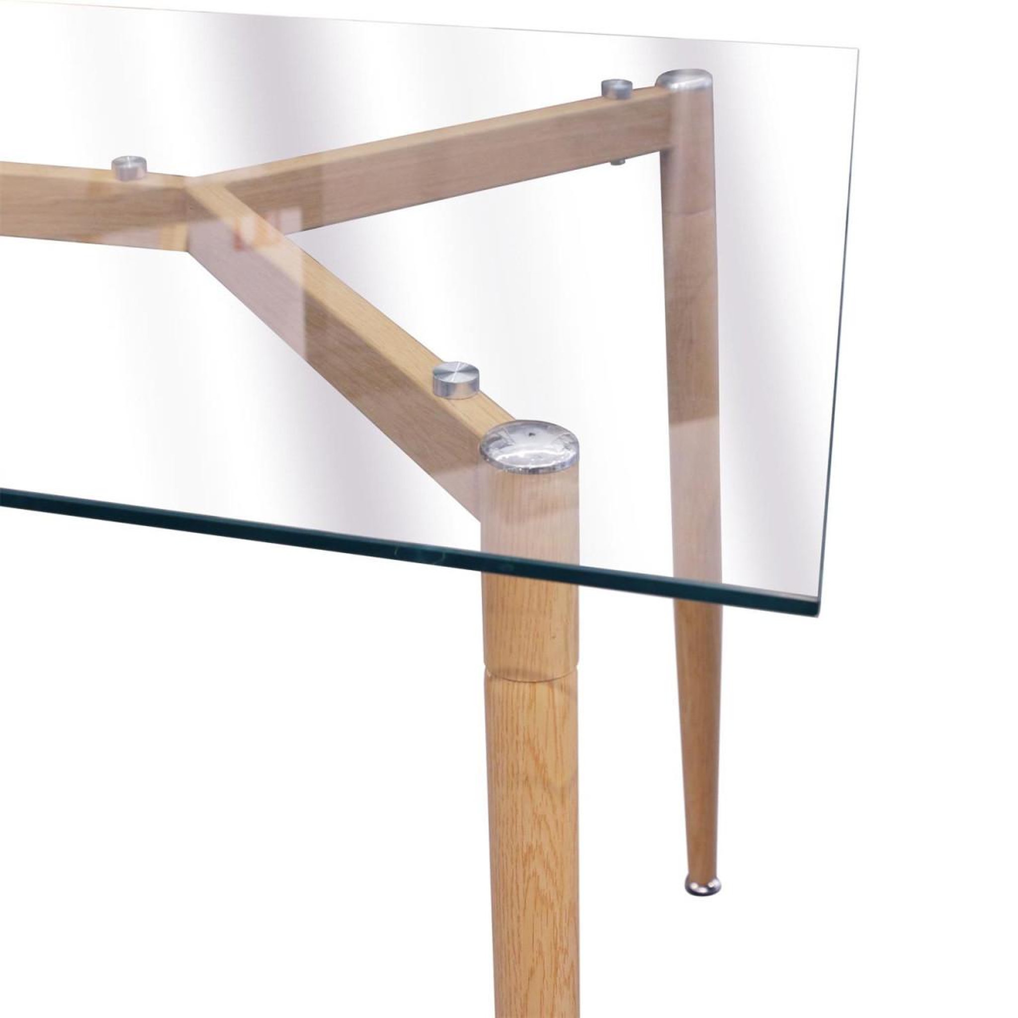 Voir la diapositive 3 : The Home Deco Factory Table de repas en verre  glosa  115cm transparent