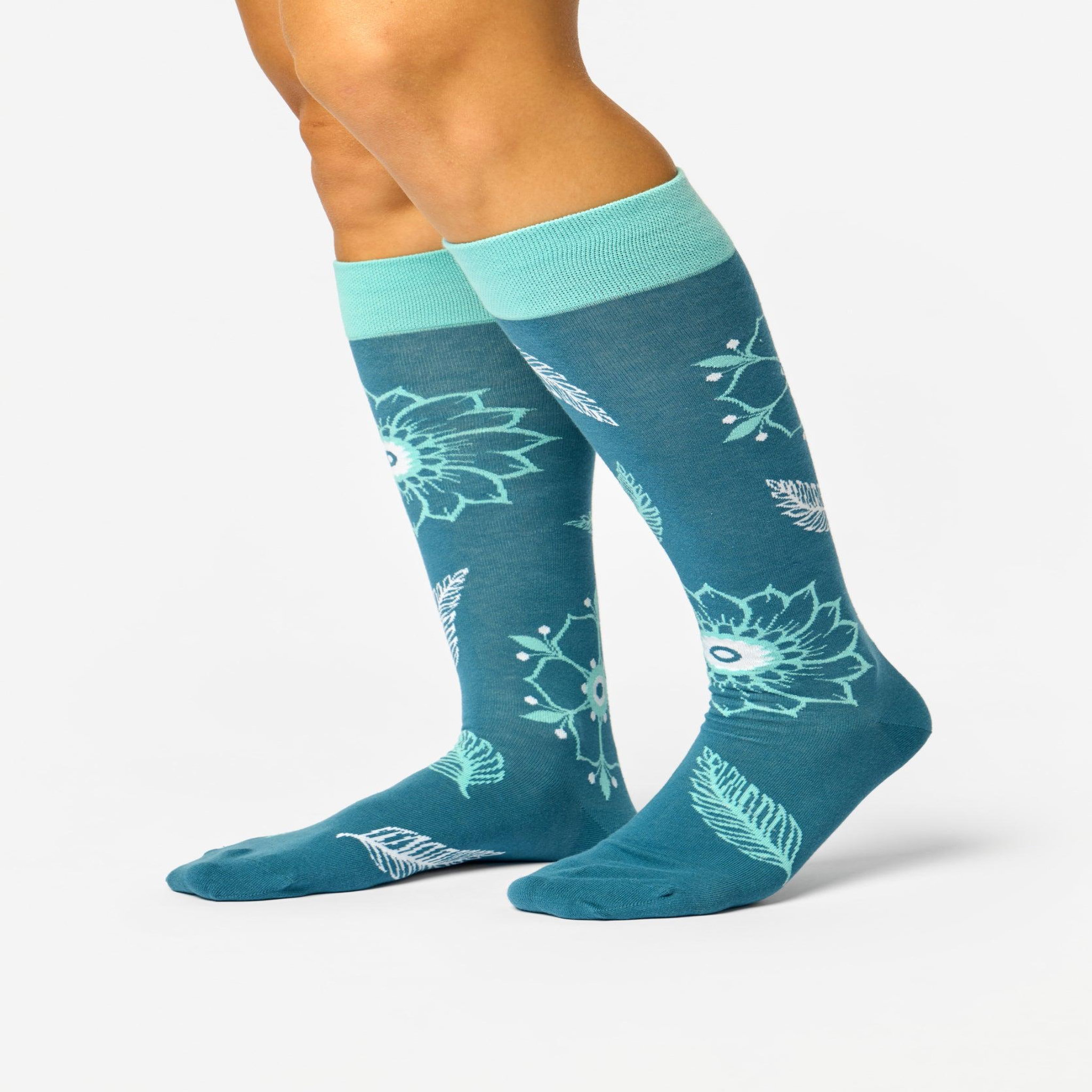 Voir la diapositive 3 : DEDOLES Chaussettes mi-bas mandala & feuilles