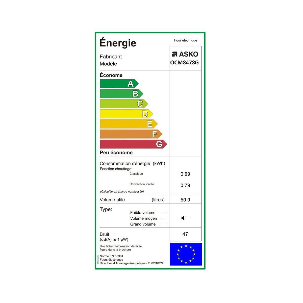 ASKO Micro ondes combiné encastrable OCM8478G