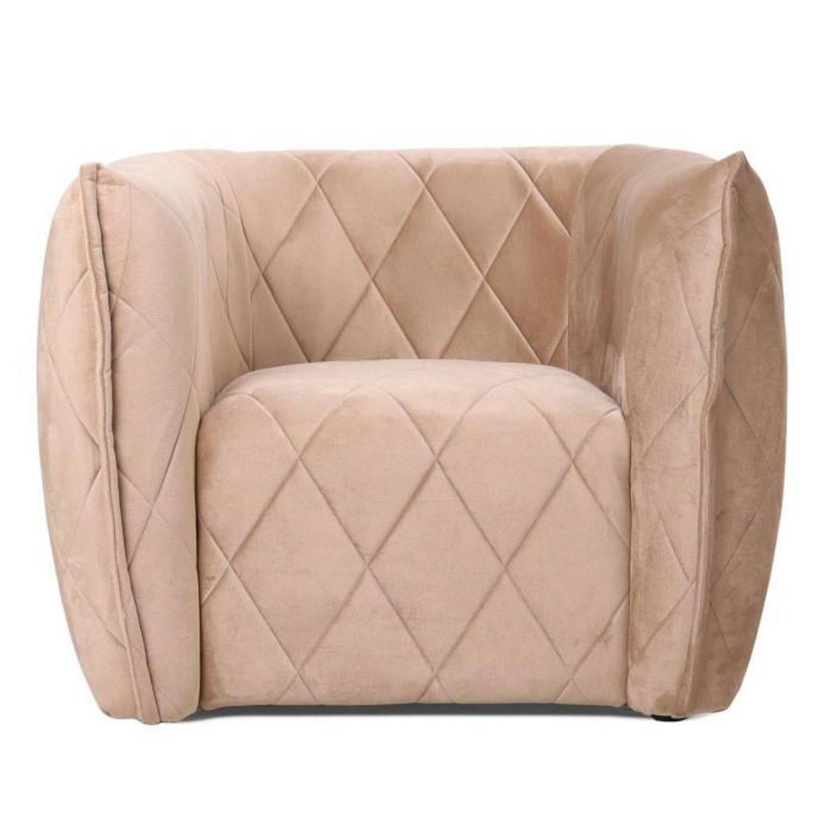 Paris Prix Fauteuil Matelassé en Velours  Darryl  90cm Taupe