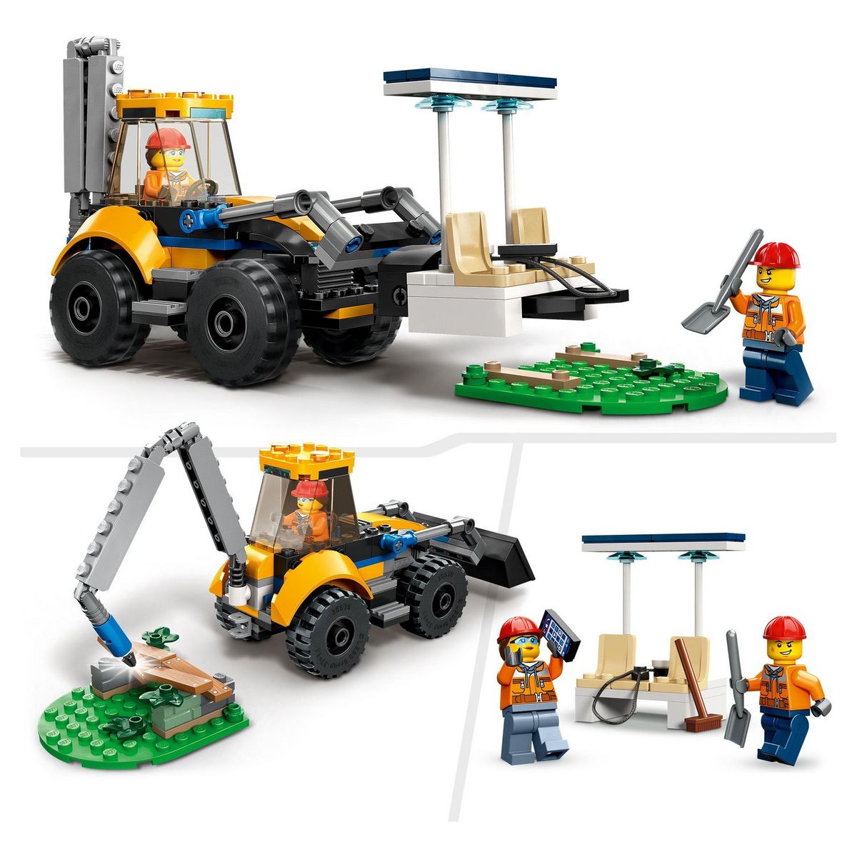 LEGO City 60385 La pelleteuse de chantier, Jouet Engin de Chantier, Jeu de Construction de Véhicules