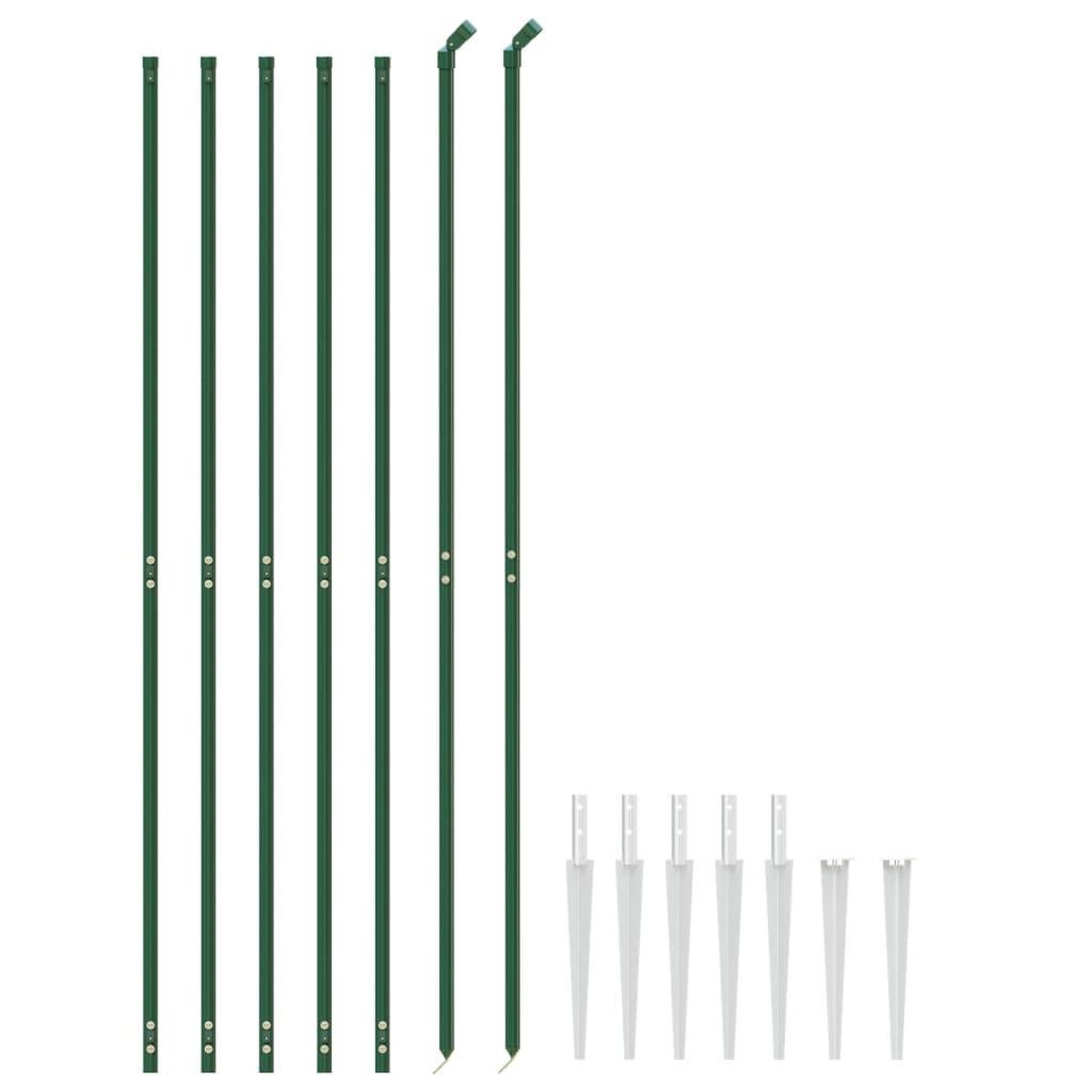 Voir la diapositive 3 : VIDAXL Cloture en treillis metallique et piquet d'ancrage vert 2,2x10m