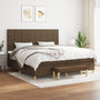 Voir la diapositive 2 : VIDAXL Sommier a lattes de lit avec matelas Marron fonce 200x200 cm