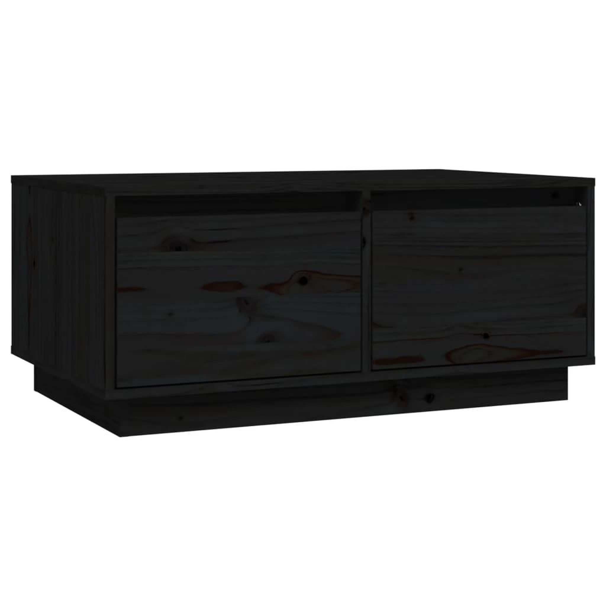 Voir la diapositive 2 : VIDAXL Table basse Noir 80x50x35 cm Bois massif de pin
