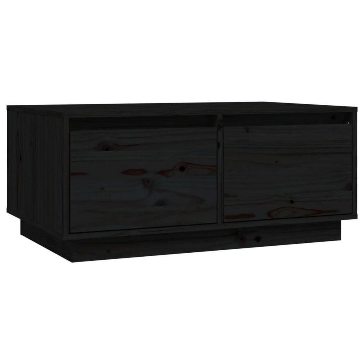 VIDAXL Table basse Noir 80x50x35 cm Bois massif de pin