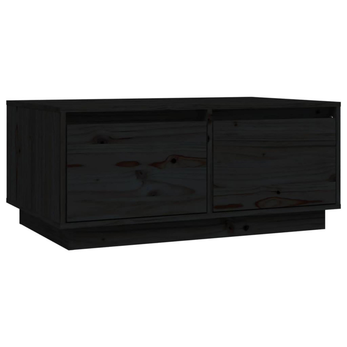 VIDAXL Table basse Noir 80x50x35 cm Bois massif de pin