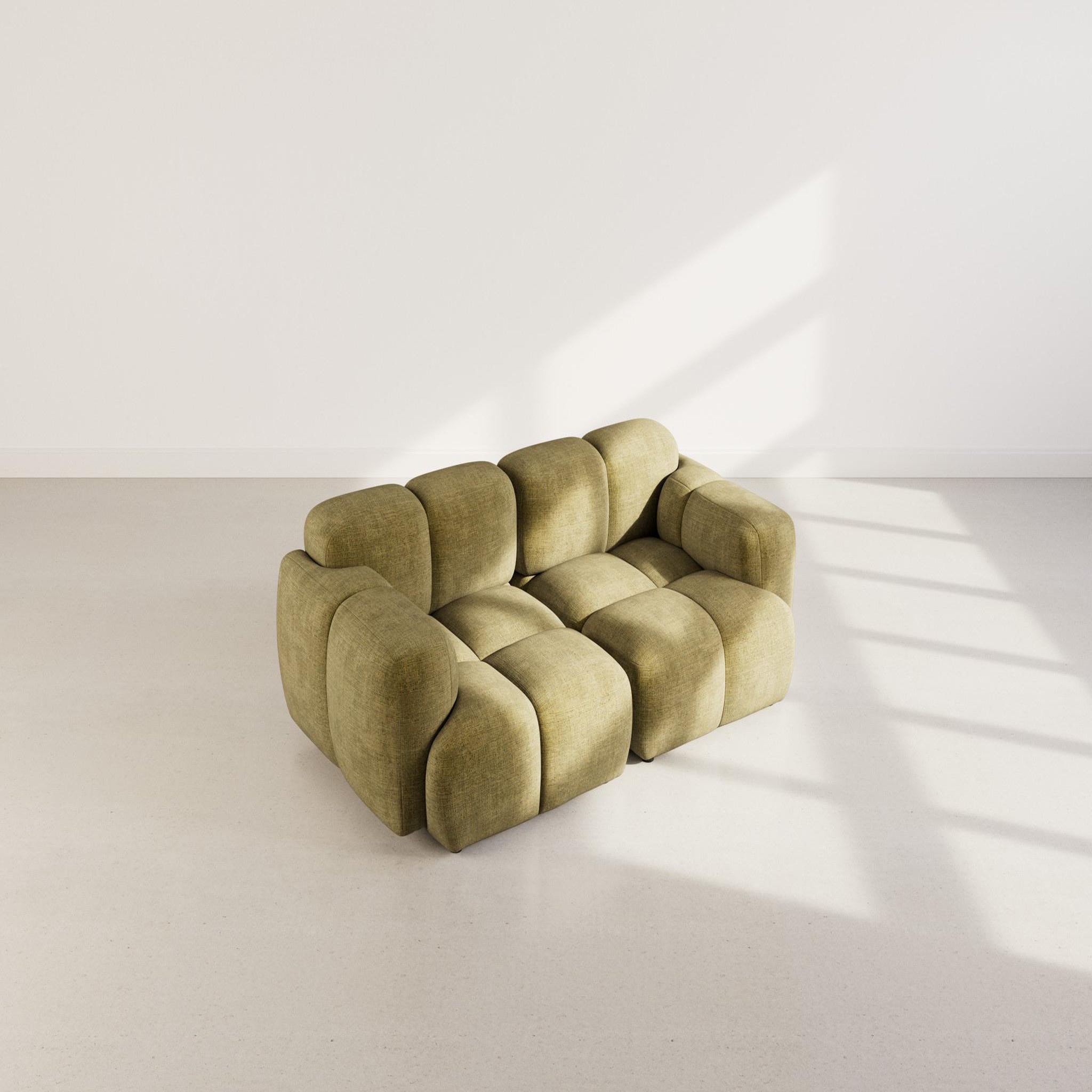 Voir la diapositive 3 : BEST MOBILIER Grace - canapé modulable 2 places en velours texturé