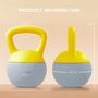 Voir la diapositive 3 : HOMCOM Kettlebell 6 Kg - prise ergonomique - entraînement musculaire & haltérophilie - PVC gris jaune