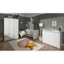 Voir la diapositive 2 : MARKET24 Armoire Image 60A - 2 portes battantes - 2 tiroirs - Blanc Mat - L80 x H191 x P55 cm