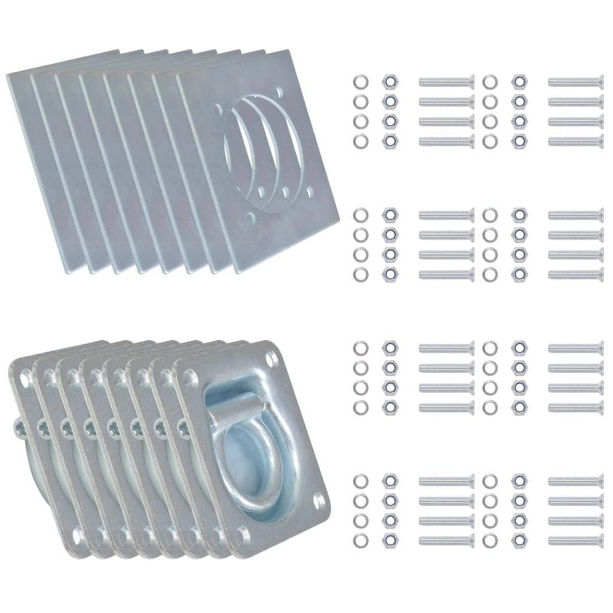 VIDAXL Anneau d'arrimage pour remorque 8 pcs Acier galvanise 2000 kg