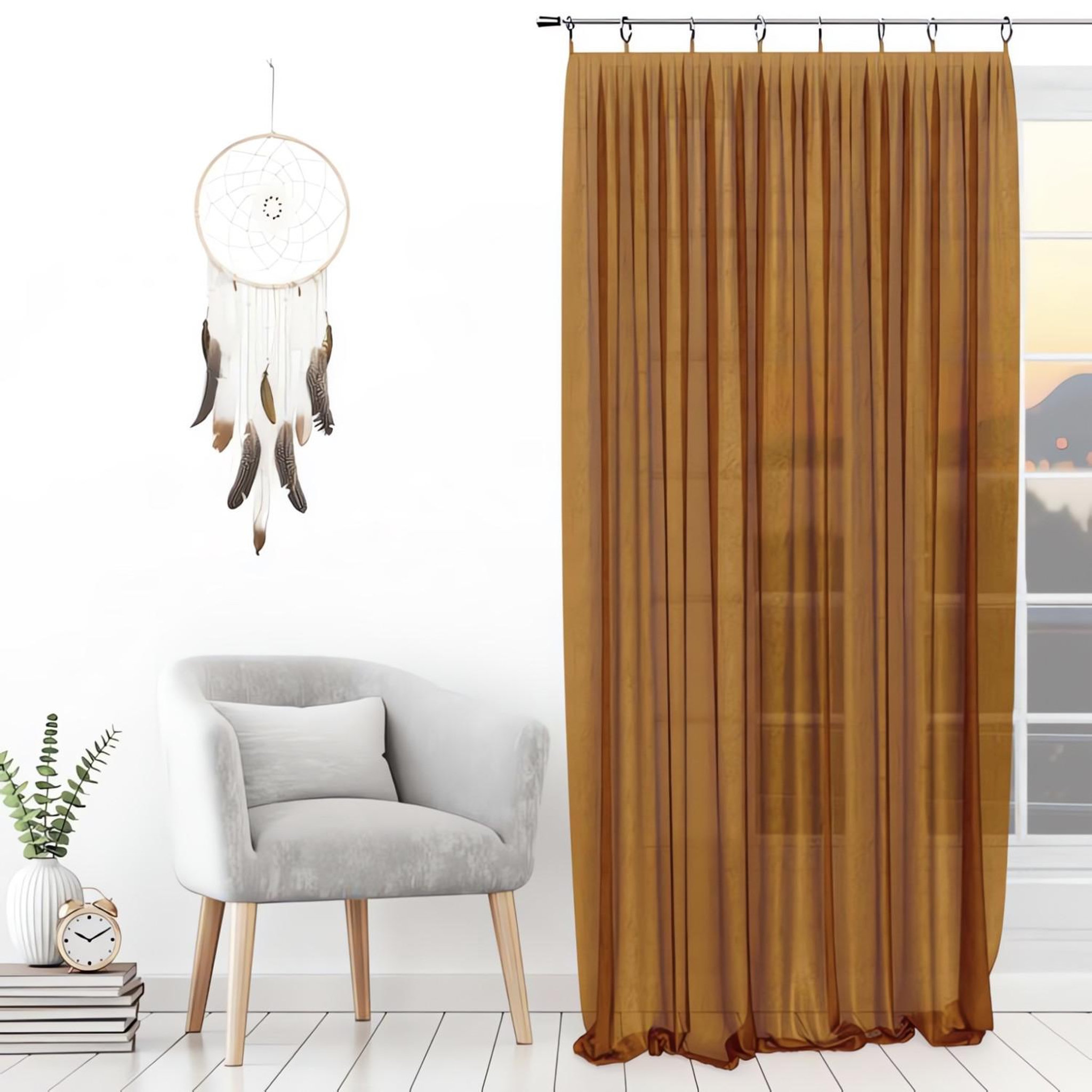 SOLEIL D'OCRE Voilage avec anneaux 135x250 cm SPIRIT, par Soleil d'ocre