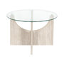 Voir la diapositive 3 : The Home Deco Factory Table basse ronde effet travertin et verre PIETRA - Beige
