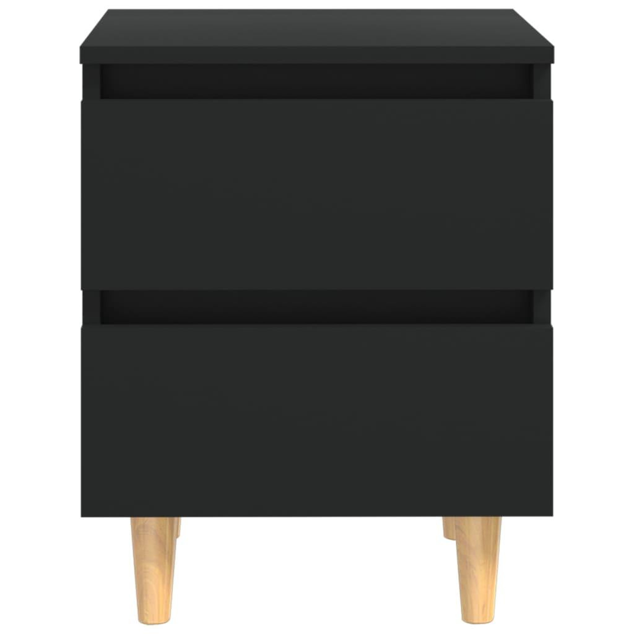 Voir la diapositive 4 : VIDAXL Tables de chevet avec pieds en pin 2 pcs Noir 40x35x50 cm