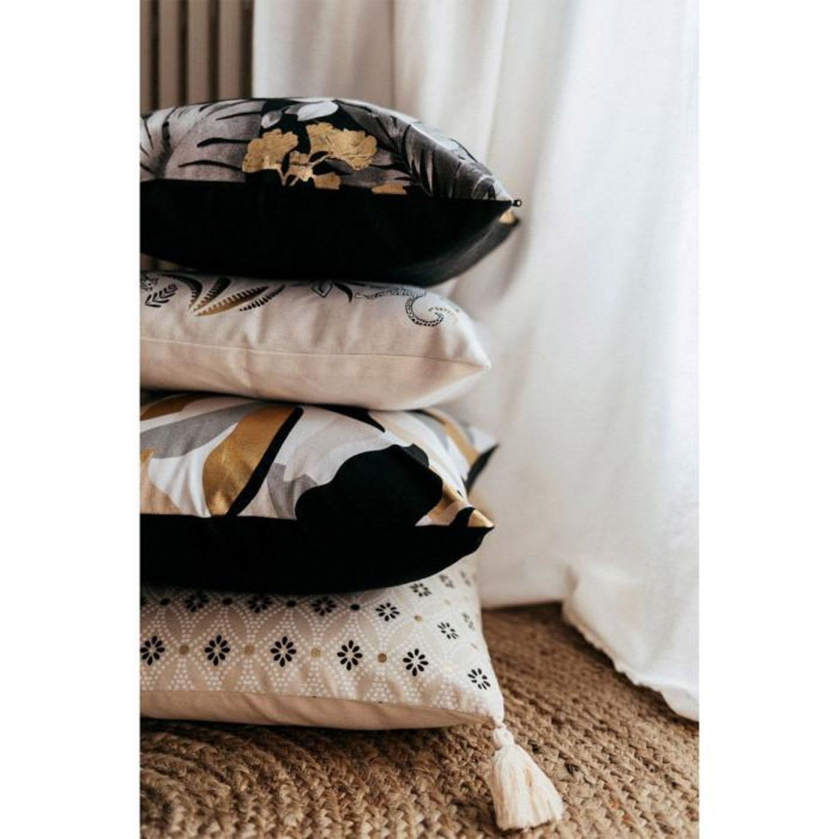 Paris Prix Housse de Coussin Imprimé  Yeliz  40x40cm Multicolore