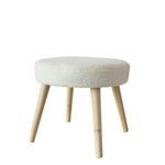 TOILINUX Table d'appoint en bouclette Lodge. Coloris disponibles : Marron, Beige