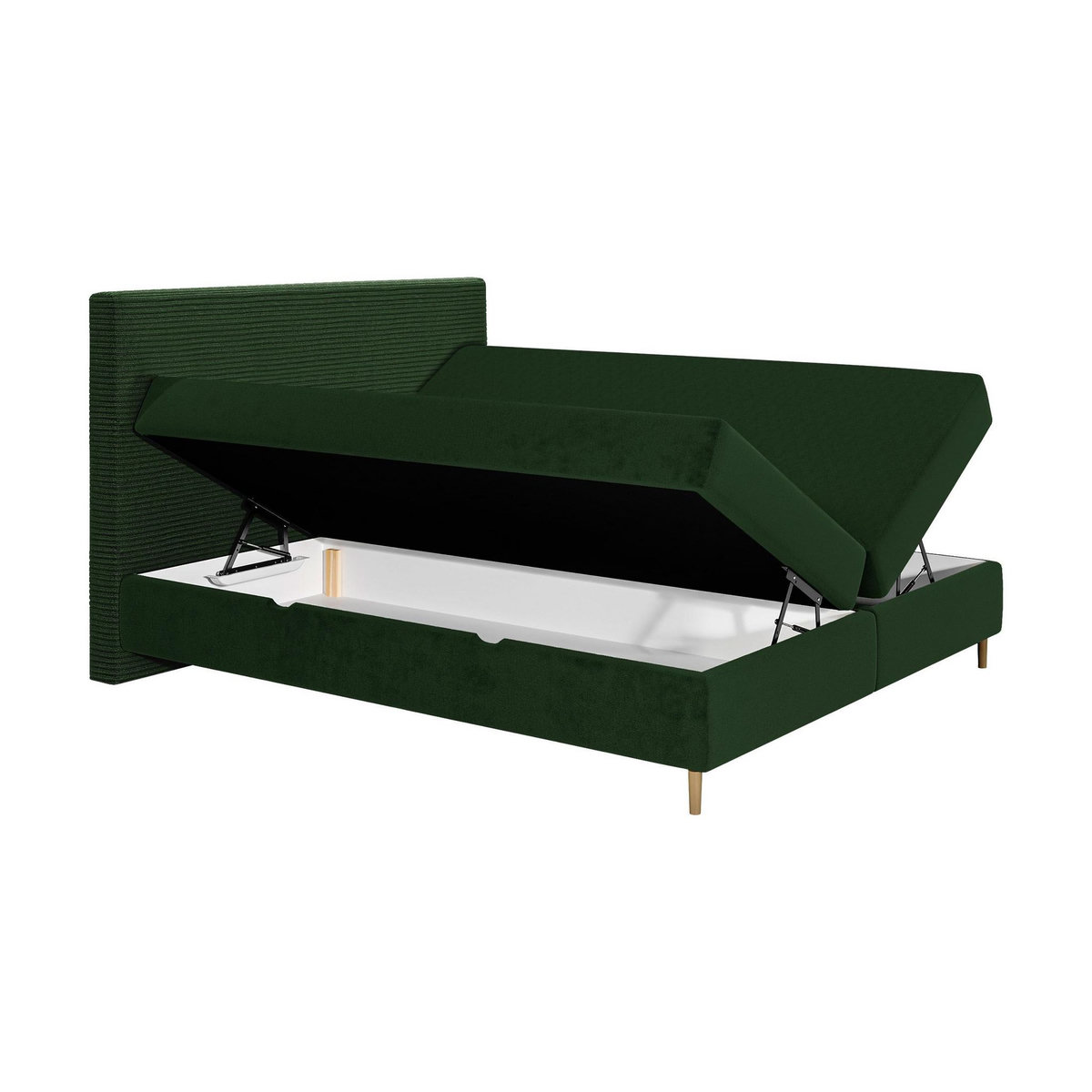 BEST MOBILIER Rafaela - lit boxspring - 140x200 - coffres et surmatelas inclus - en velours