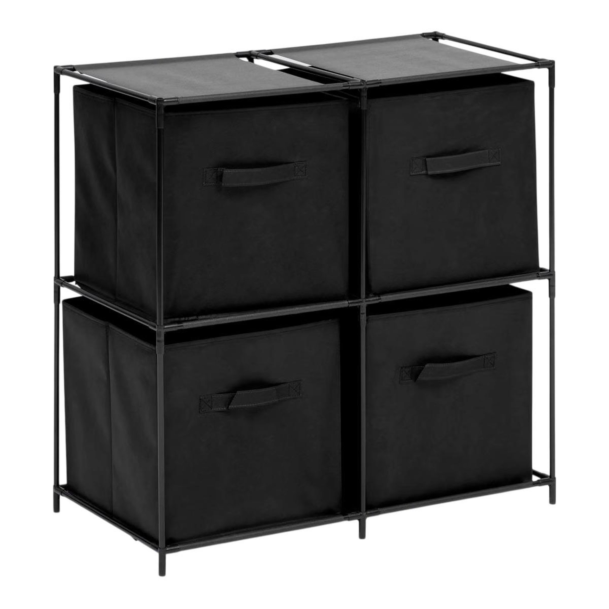 FIVE Étagère 4 Cases & 4 Boîtes  Mix n'Modul  68cm Noir
