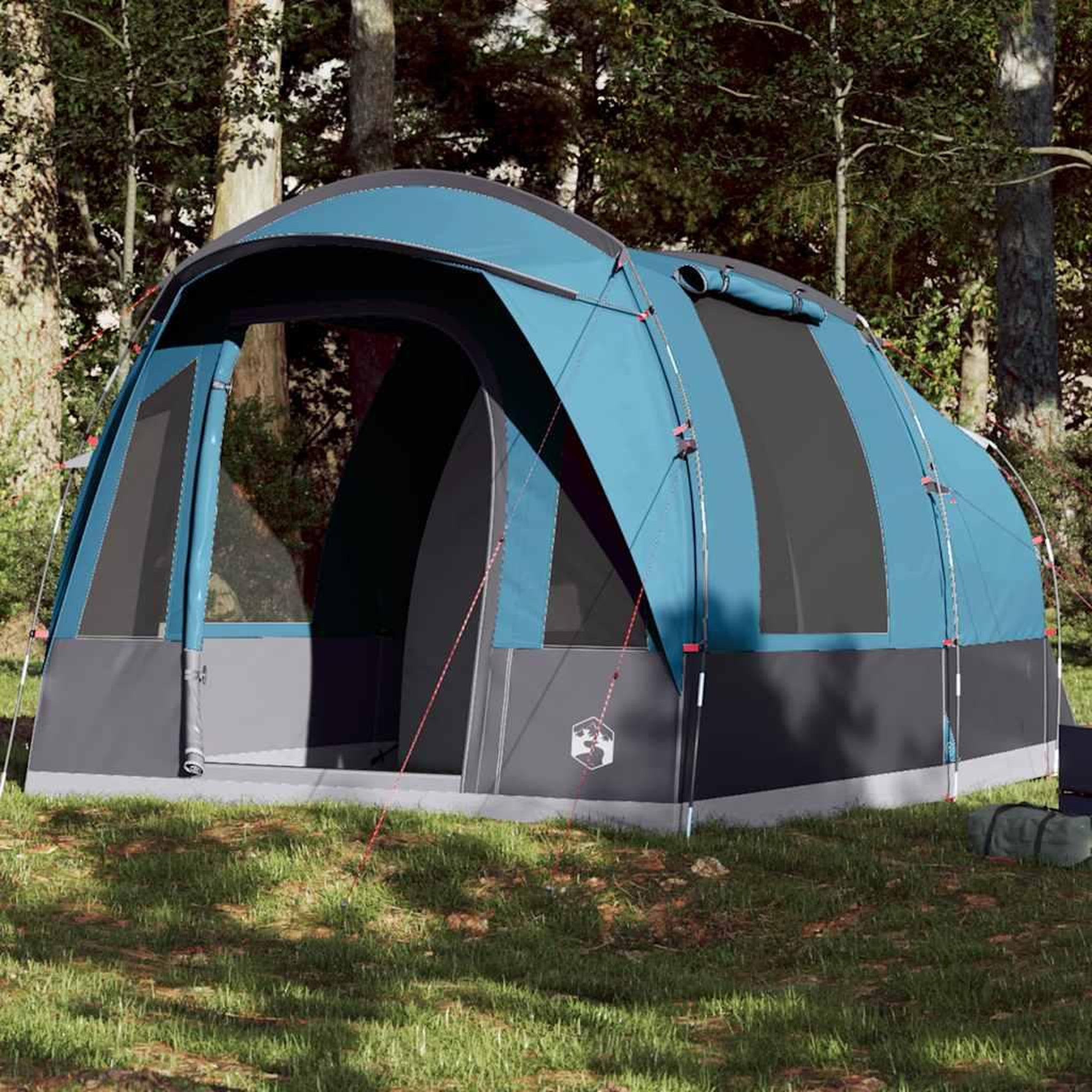 VIDAXL Tente de camping tunnel 3 personnes bleu impermeable