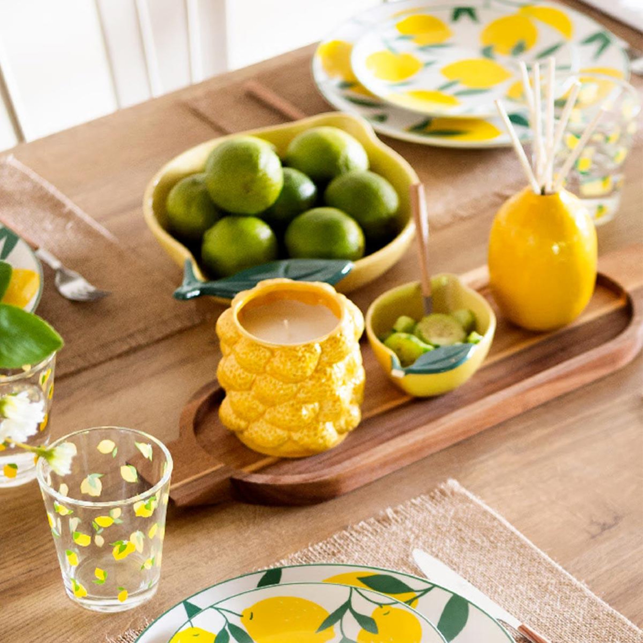 Voir la diapositive 2 : SECRET DE GOURMET Coupelle en céramique  citrons  15cm jaune