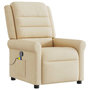 Voir la diapositive 2 : VIDAXL Fauteuil de massage inclinable Creme Tissu