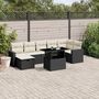Voir la diapositive 1 : VIDAXL Salon de jardin 8 pcs avec coussins noir resine tressee