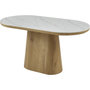 Voir la diapositive 1 : Habitat et Jardin Table de repas en bois ovale en céramique  Bellagio  - 8 places - Blanc et marron