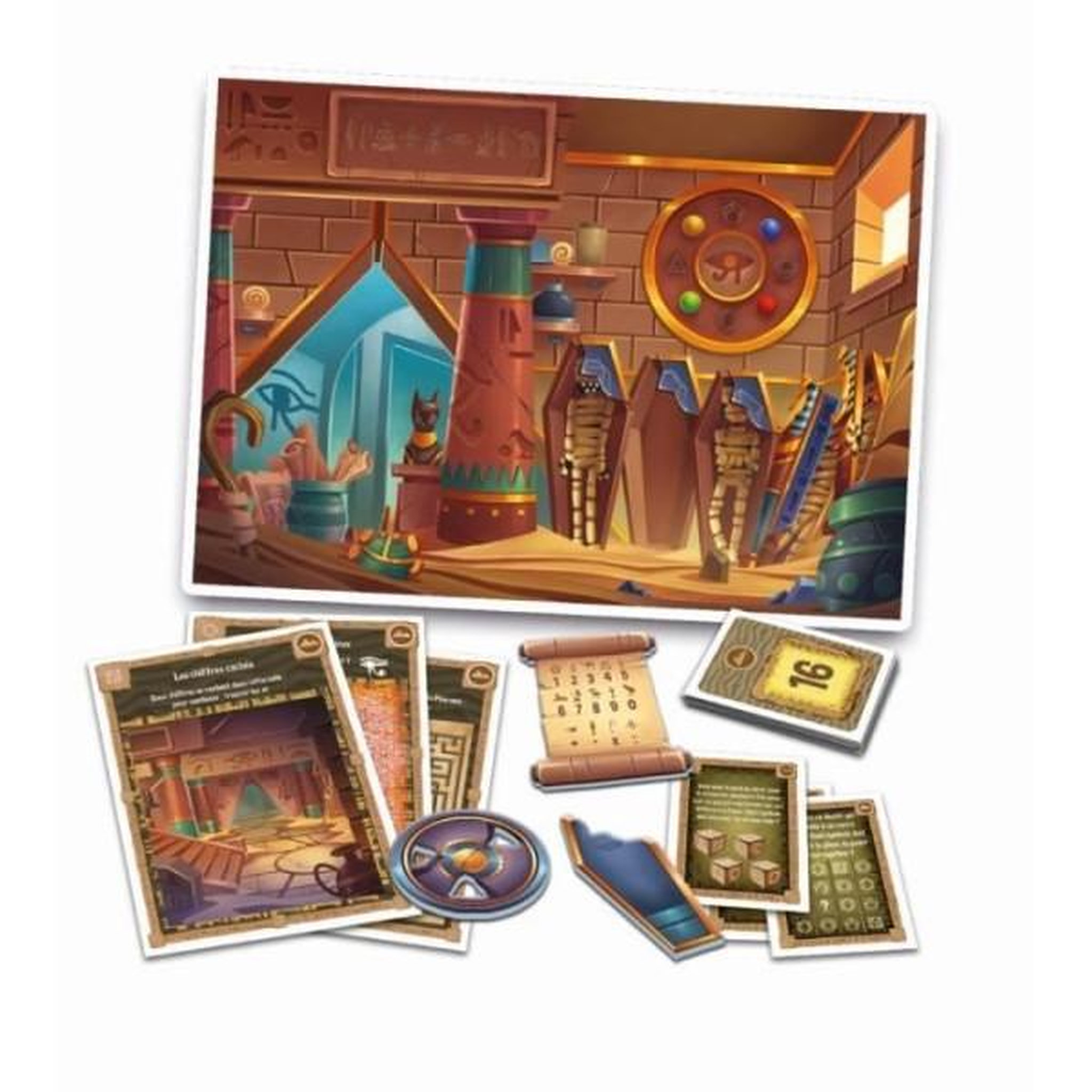 Voir la diapositive 2 : CLEMENTONI Clementoni - escape game - 3 pieces : pharaon, espace, château - 1 a 8 joueurs