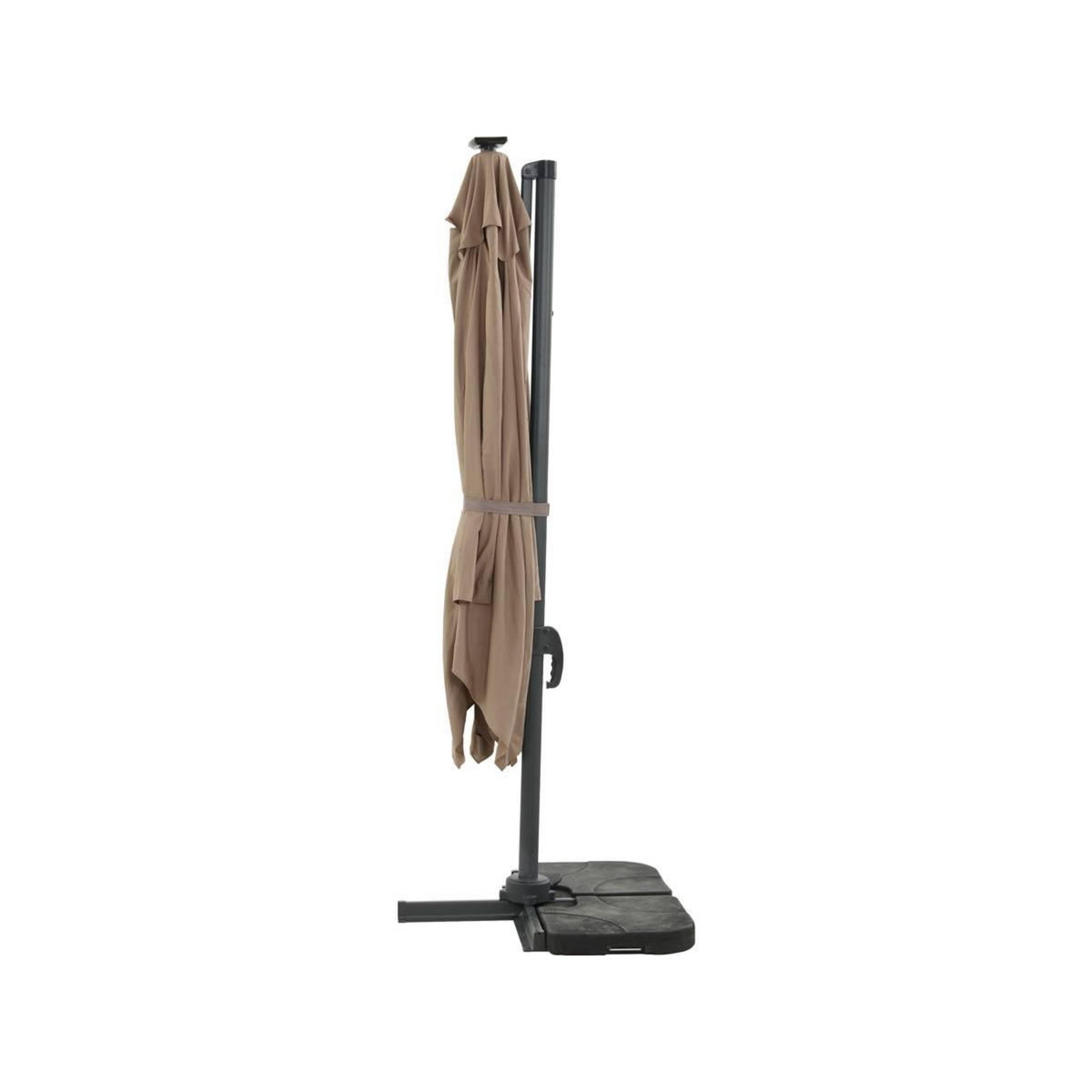 Habitat et Jardin Parasol jardin déporté avec LED  Sun 4 Luxe  - 3 x 4 m - Taupe